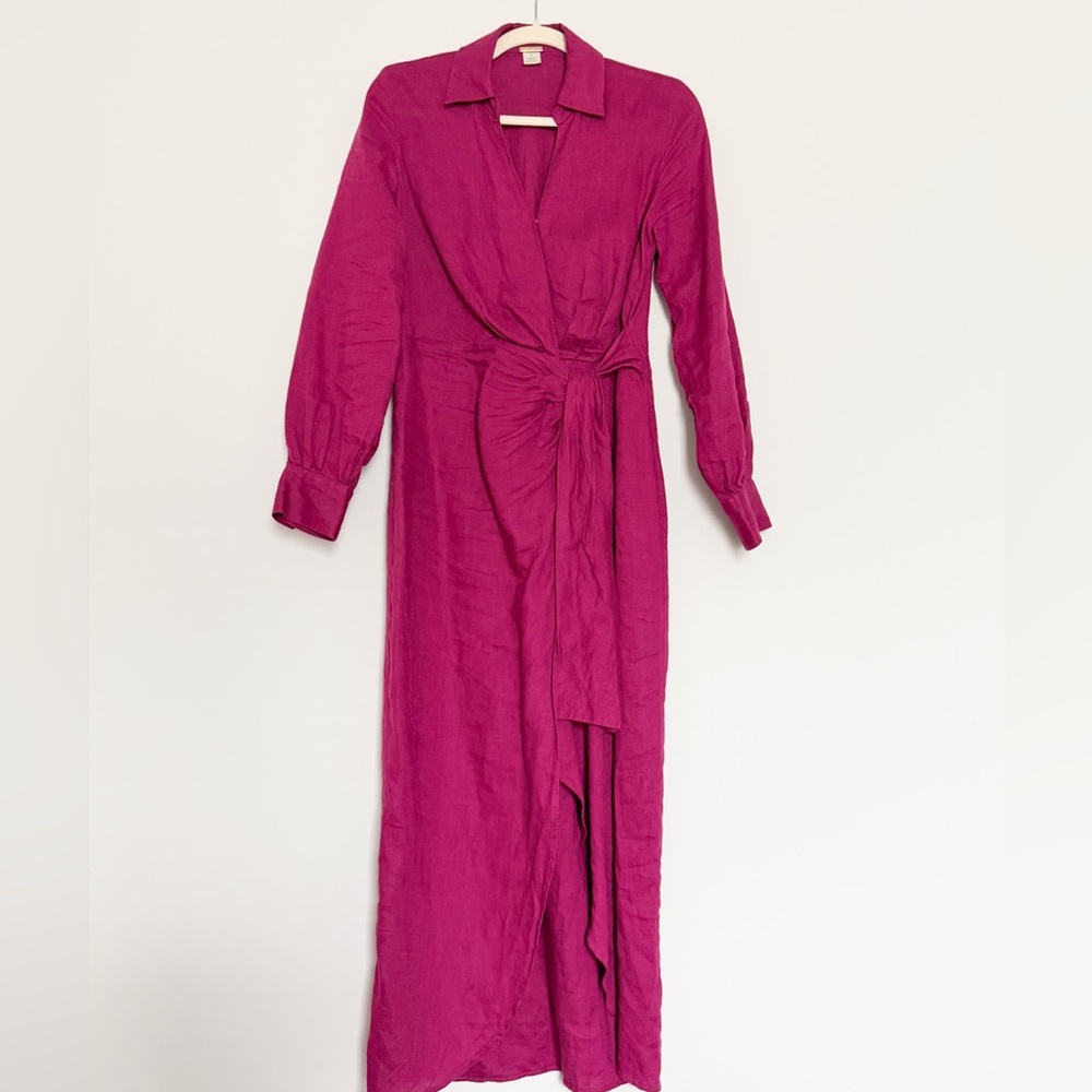 Women’s magaschoni Magenta 100% linen Dress size 4
